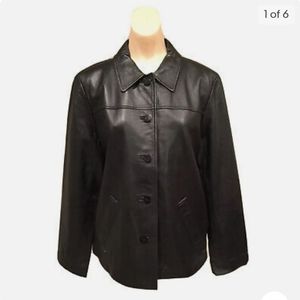 DAVID BROOKS WOMEN'S LEATHER BLAZER JACKET SIZE LARGE
